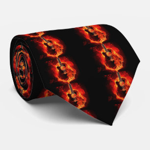 Het branden van Guitar, Oranje Flames Music Rock B Stropdas