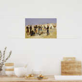 Het branden van kerstrundvlees in een Cavalry Camp Poster (Keuken)