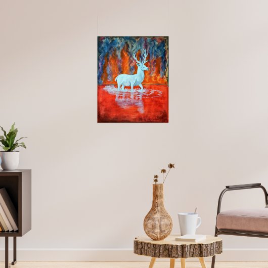 Het brandende meer poster (Woonkamer 3)