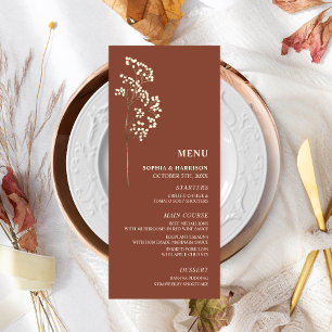 Het Breath Wedding Menu van Gypsophila Terracotta