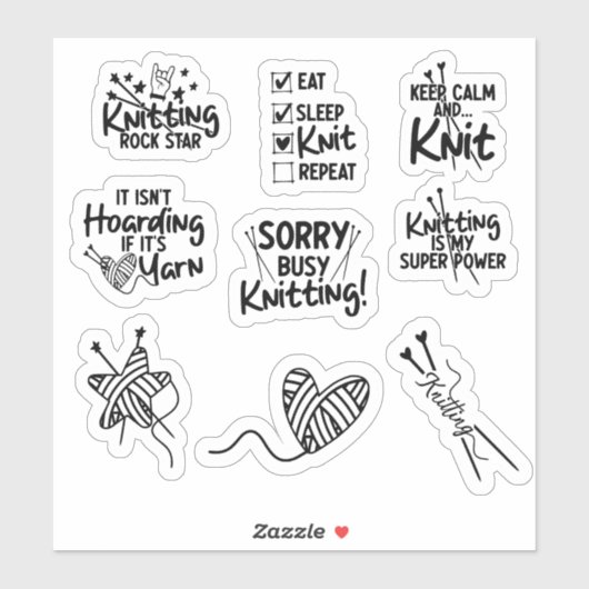 Het breien citaten sticker blad (Vel)