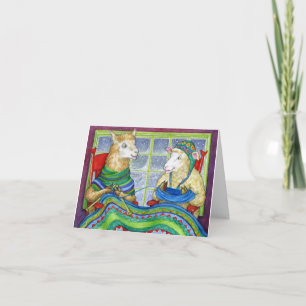 Het breien Schapen & Lama Feestdagen Kaart