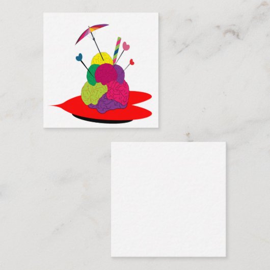 het brein - ijsje vierkante visitekaartje (Voorkant / Achterkant)