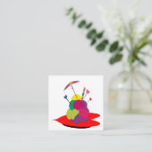 het brein - ijsje vierkante visitekaartje (Staand voorkant)