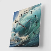 Het breken van Surf het schilderen Vierkante Klok (Hoek)