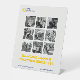 Het brengen van Mensen samen het Teken van de Stic Reclamebord Met Voetstuk