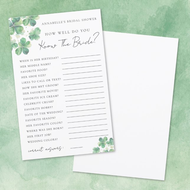 Het Bride Shamrock Vrijgezellenfeest (Knows The Bride Shamrock Bridal Shower)