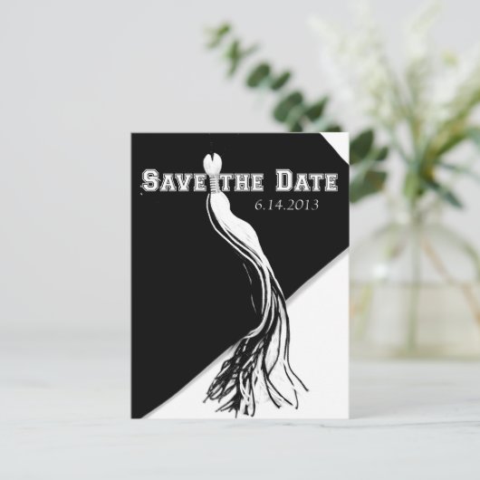 Het Briefkaart Date Afstuderen opslaan (Staand voorkant)