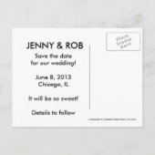 Het Briefkaart Date Monogram opslaan (Achterkant)