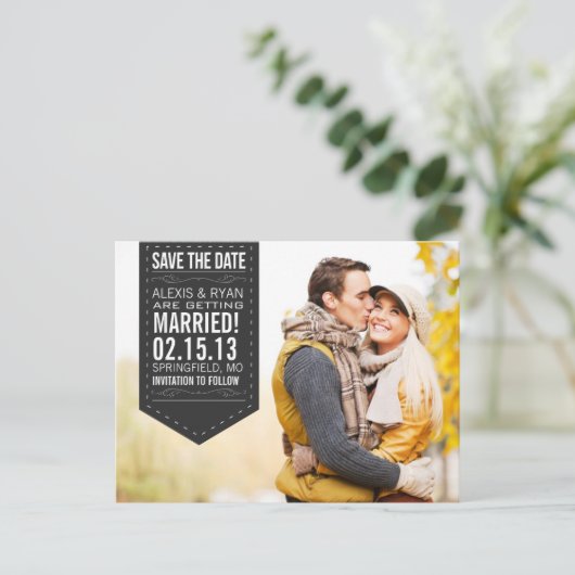 Het Briefkaart Datum opslaan (Staand voorkant)