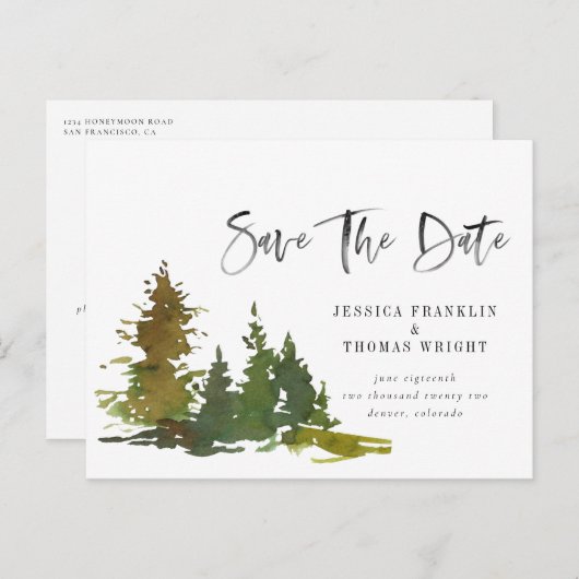 Het Briefkaart Datum opslaan (Voorkant / Achterkant)