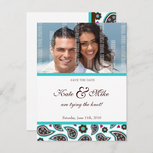 Het Briefkaart Datum opslaan | C1 (Voorkant / Achterkant)