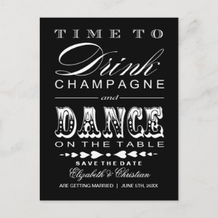 Het Briefkaart Datum opslaan Champagne Theater
