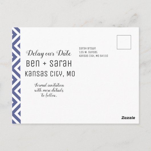 Het Briefkaart Datum uitstellen (Achterkant)