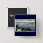 Het  Briefkaart Golden Gate Bridge Vierkante Button 5,1 Cm (Voorkant /achterkant)
