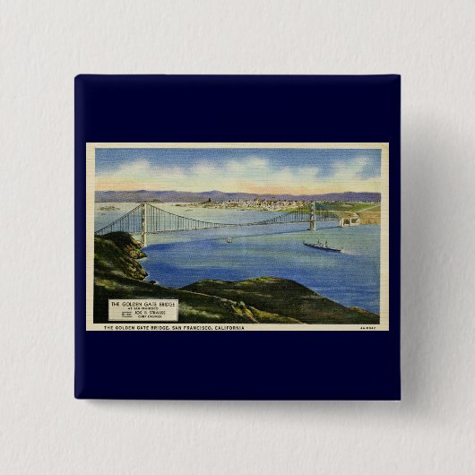 Het  Briefkaart Golden Gate Bridge Vierkante Button 5,1 Cm (Voorkant)