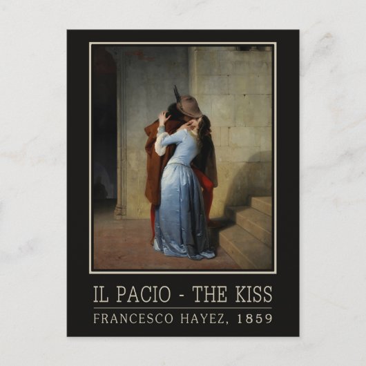 Het briefkaart Kiss / Il Bacio (Voorkant)
