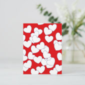 Het Briefkaart 'Love you' rood met wit hart (Staand voorkant)