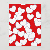 Het Briefkaart 'Love you' rood met wit hart (Voorkant)