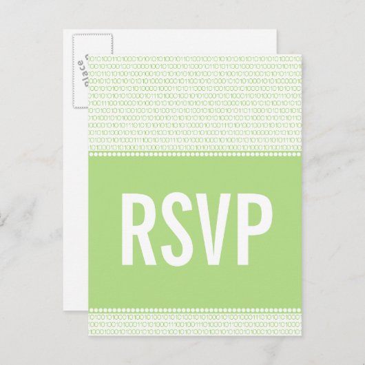 Het Briefkaart RSVP van de Digitale Binaire Code R (Voorkant / Achterkant)