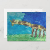 Het Briefkaart Shy Giraffe (Voorkant / Achterkant)