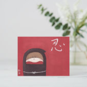 Het Briefkaart Sock Monkey Ninja (Staand voorkant)