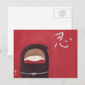 Het Briefkaart Sock Monkey Ninja (Voorkant / Achterkant)