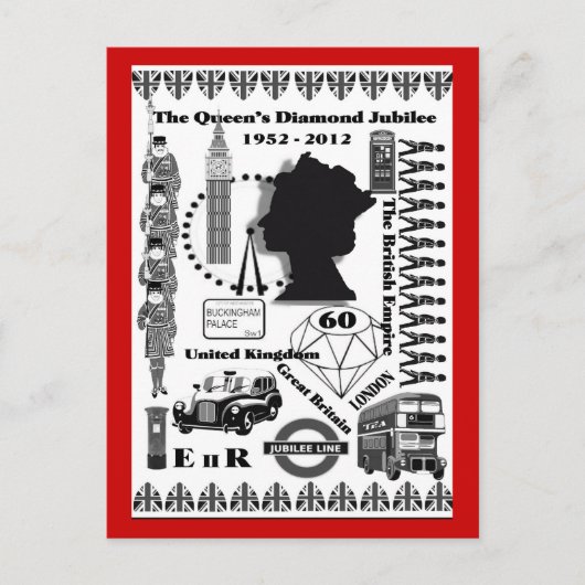 Het Briefkaart ter herdenking van de Queens Diamon (Voorkant)