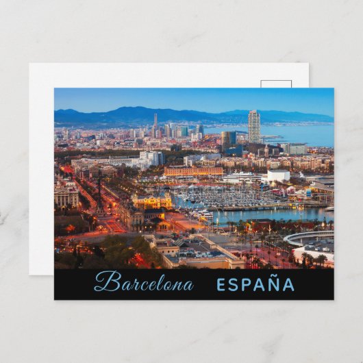 Het briefkaart van Barcelona (Voorkant / Achterkant)