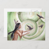 Het Briefkaart van Berichten Native American Brief (Voorkant / Achterkant)