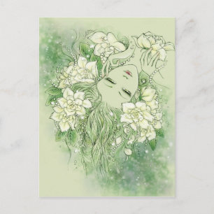 Het Briefkaart van bloemblaadjes en van Parels