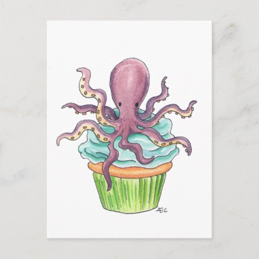 Het Briefkaart van Cupcake van de octopus (Voorkant)