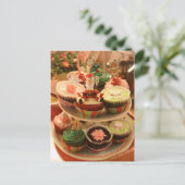 Het briefkaart van Cupcake van Kerstmis (Staand voorkant)