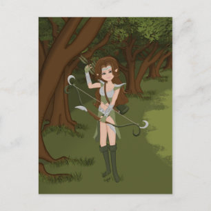 Het Briefkaart van de Archer Warrior Elf Girl