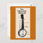 Het briefkaart van de Banjo van de Ukelele (Voorkant / Achterkant)