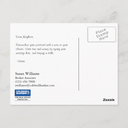 Het Briefkaart van de Bankier van Coldwell: ENKEL (Achterkant)