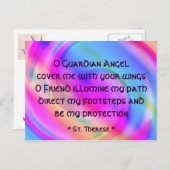Het briefkaart van de beschermengel (Voorkant / Achterkant)