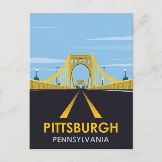 Het Briefkaart van de binnenstad Pittsburgh, PA Vi (Voorkant)