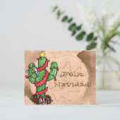 Het Briefkaart van de Cactus van Kerstmis (Staand voorkant)