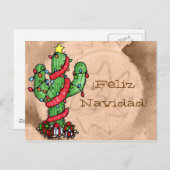 Het Briefkaart van de Cactus van Kerstmis (Voorkant / Achterkant)