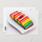Het Briefkaart van de Cake van de regenboog (Voorkant / Achterkant)