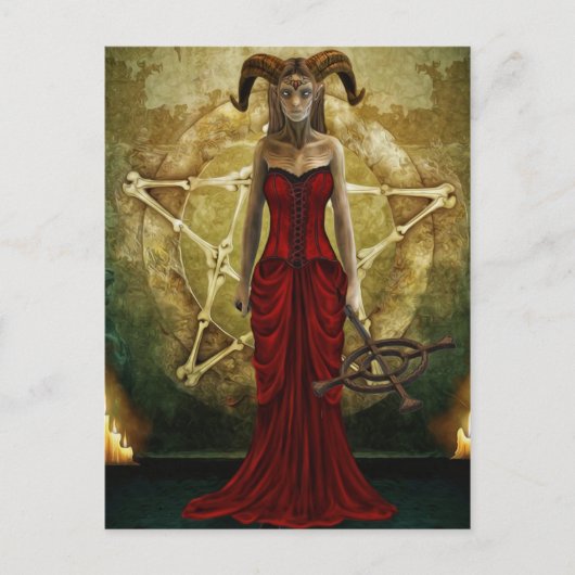 Het briefkaart van de de heksendemon van de zombie (Voorkant)