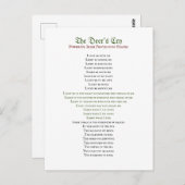 Het Briefkaart van de Droogmachine van de Deer (Voorkant / Achterkant)