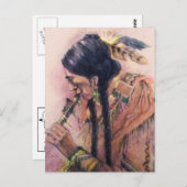 Het Briefkaart van de fluitspeler (Voorkant / Achterkant)