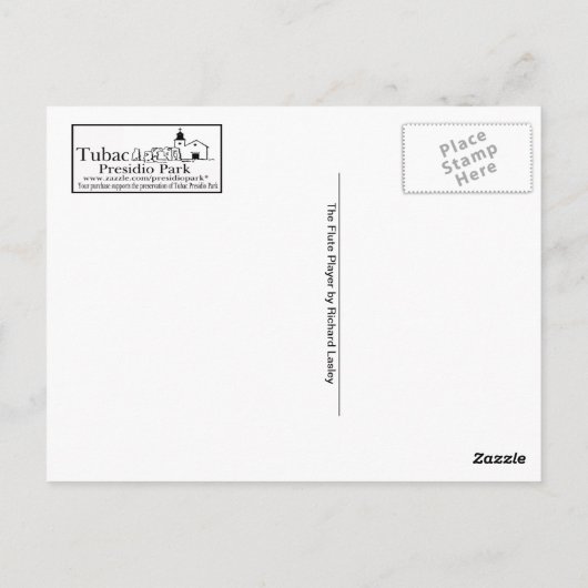 Het Briefkaart van de fluitspeler (Achterkant)