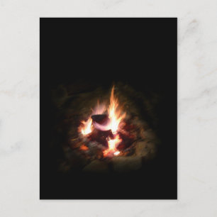 Het Briefkaart van de Foto van het Kampvuur van de