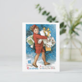 Het Briefkaart van de groet met Vintage Afbeelding (Staand voorkant)