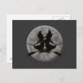 Het Briefkaart van de Heksen van Halloween (Voorkant / Achterkant)