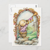 Het Briefkaart van de Herald - Cute Medieval Rabbi (Voorkant / Achterkant)