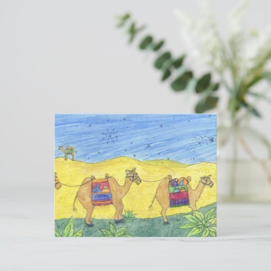Het Briefkaart van de Kamelen van Kerstmis (Staand voorkant)